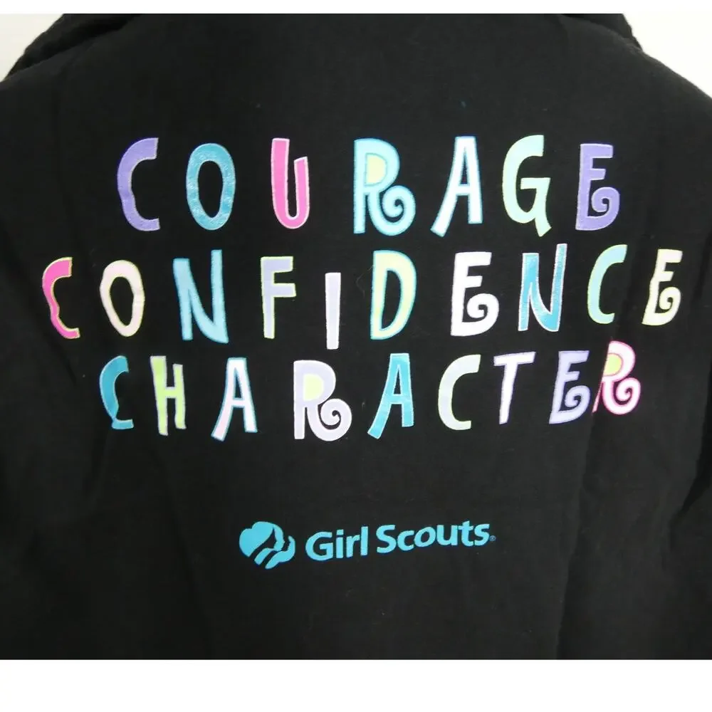 Girl Scouts Adult Small Black Graphic T-Shirt Courage Confidence Character
